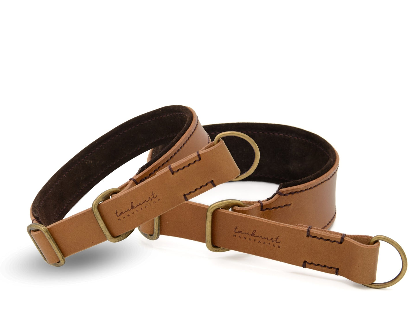 Zugstopp-Lederhalsband 'Wildfang' Camel