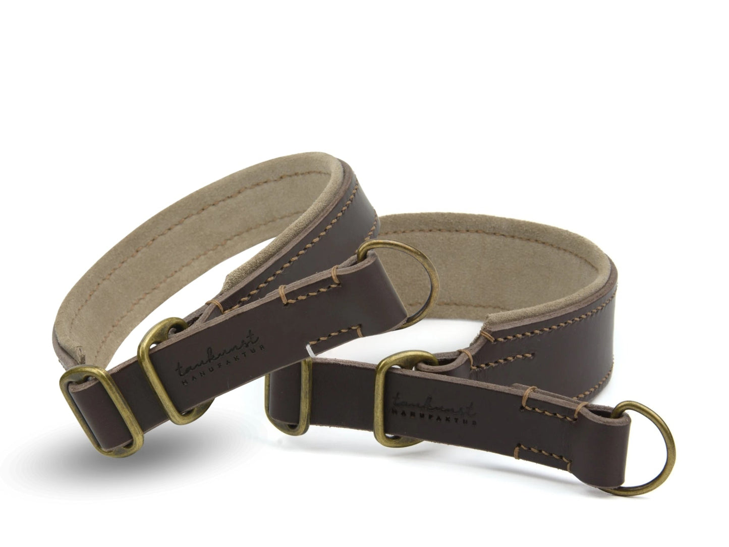 Zugstopp-Lederhalsband 'Wildfang' Dunkelbraun