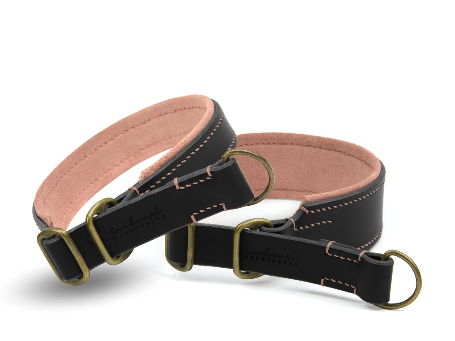 Zugstopp-Lederhalsband 'Wildfang' Schwarz