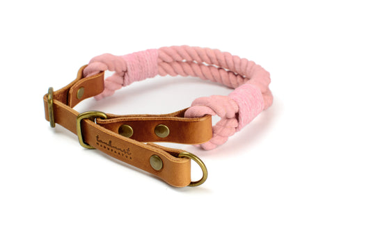 Zugstopp Halsband Cosma für Hunde aus Baumwolle in Rosa